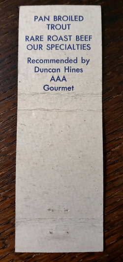 Oscars Chalet - Matchbook (newer photo)